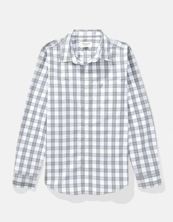 Camisa de Oxford Slim Fit Everyday Ae - Gris