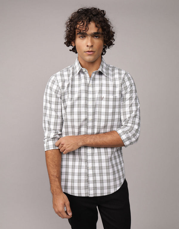 Camisa de Oxford Slim Fit Everyday Ae - Gris
