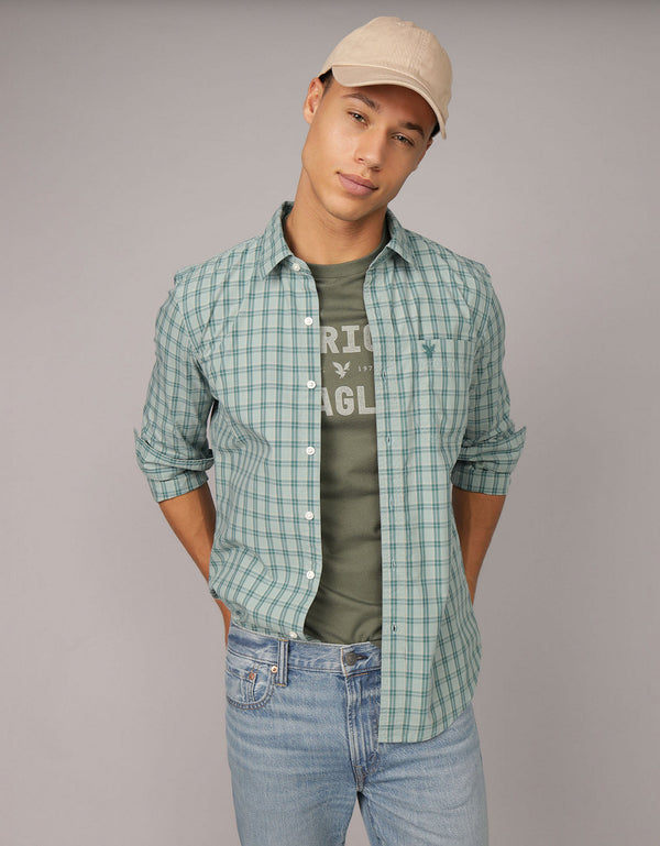 Camisa de Oxford Slim Fit Everyday Ae - Verde