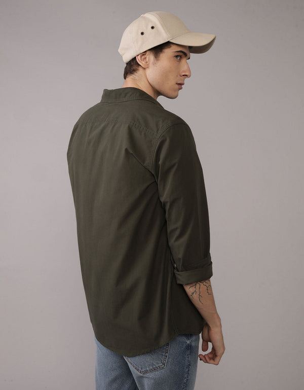 Camisa de Oxford Slim Fit Everyday Ae - Caqui
