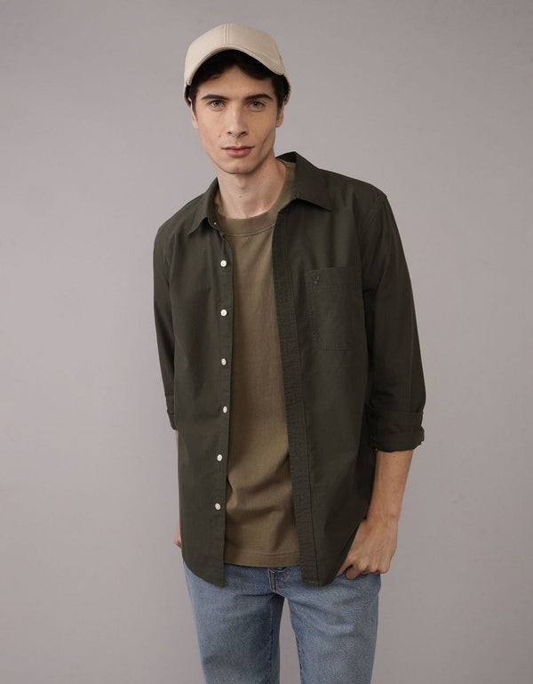 Camisa de Oxford Slim Fit Everyday Ae - Caqui