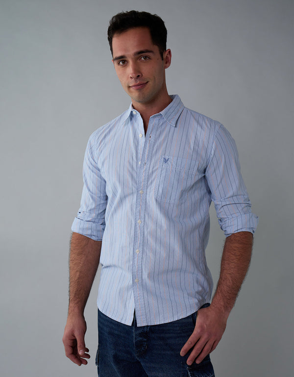 Camisa de Oxford Slim Fit Everyday Ae - Azul