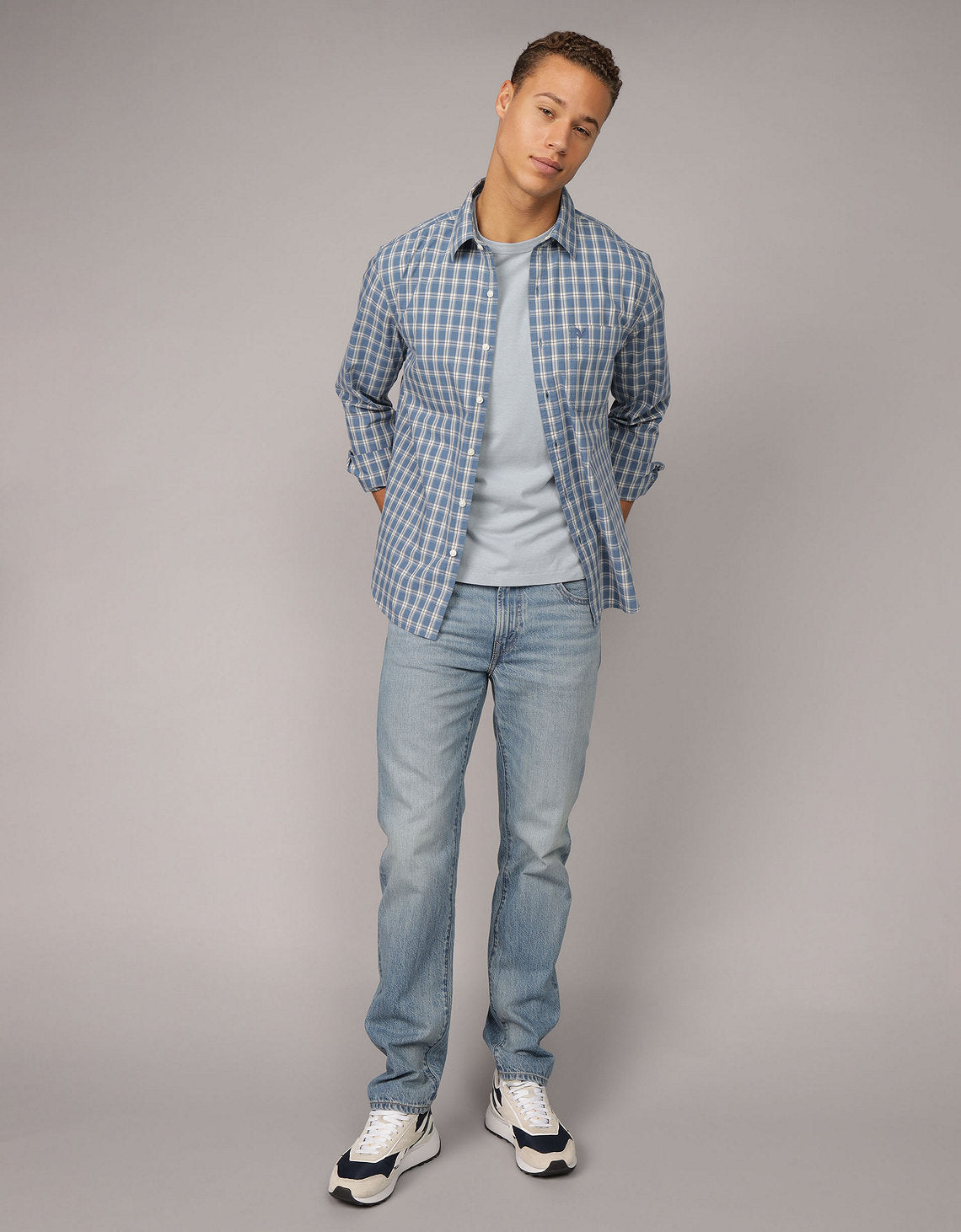 Camisa de Oxford Slim Fit Everyday Ae - Azul 0153_2722_453_of