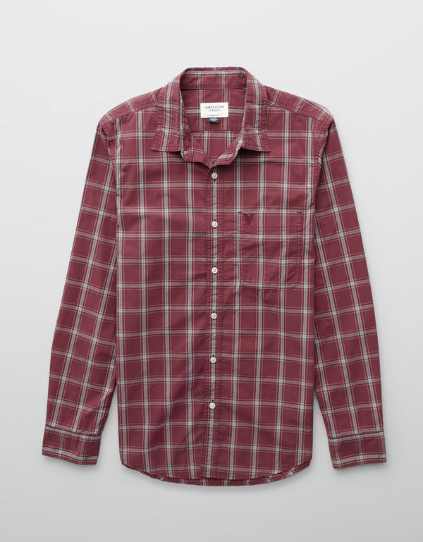 Camisa de Oxford Slim Fit Everyday Ae - Rojo