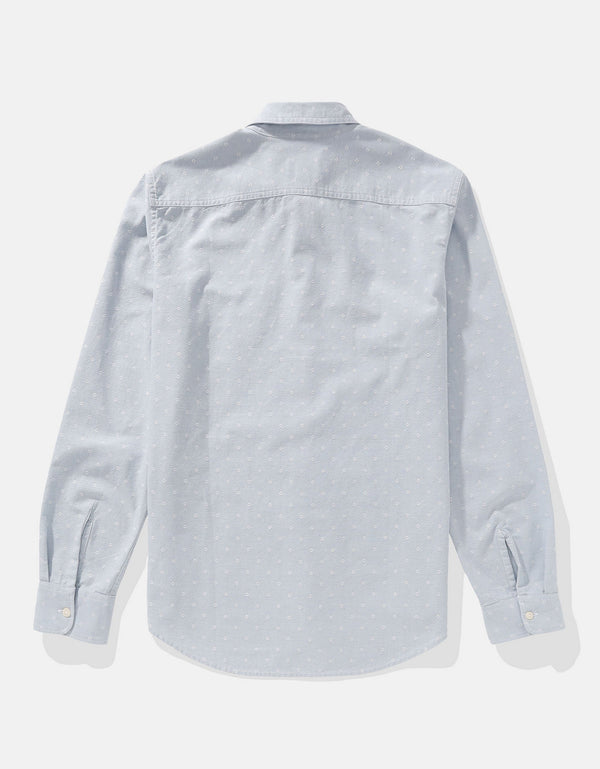 Camisa de popelina manga larga de hombre AE - Azul