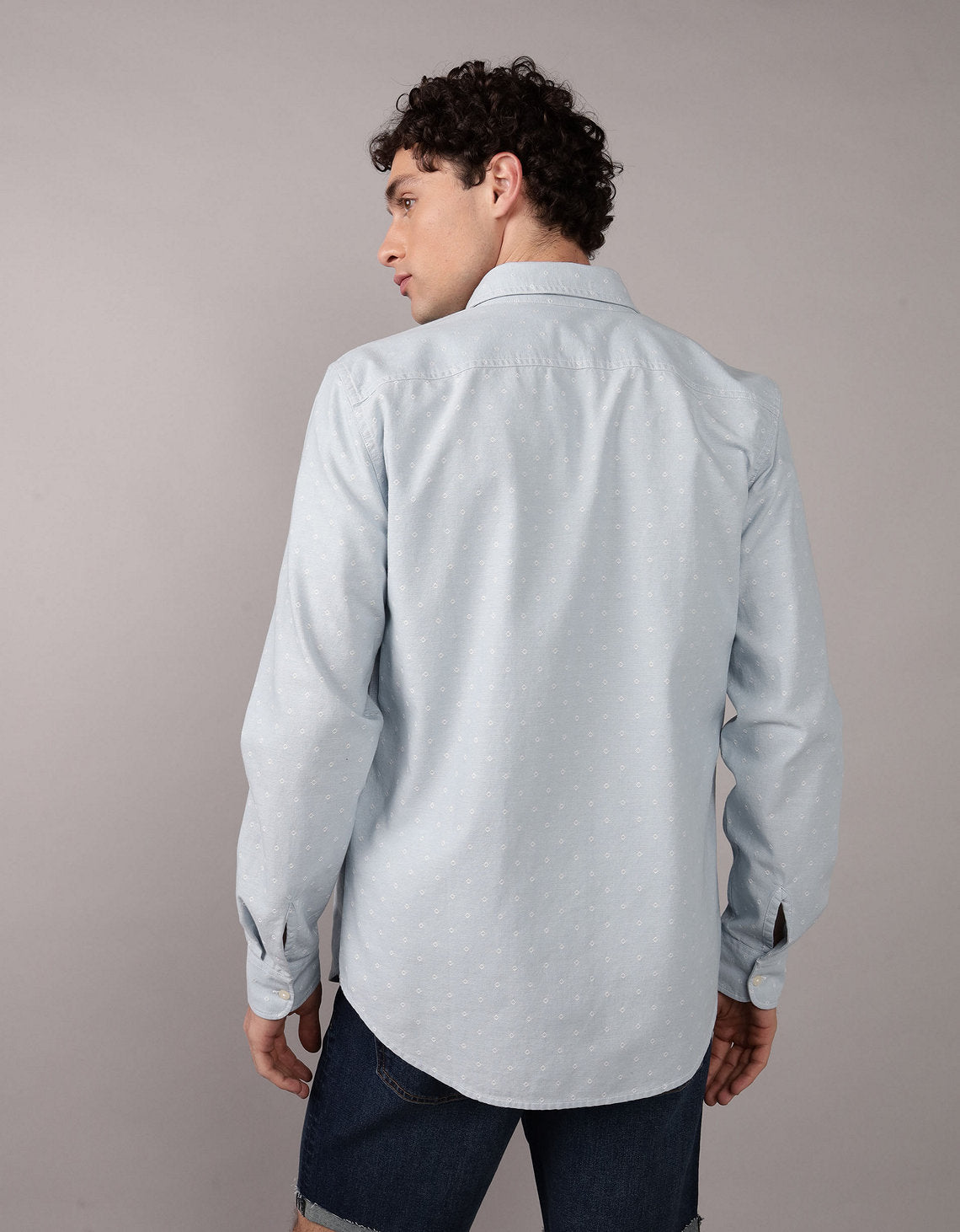 Camisa de popelina manga larga de hombre AE - Azul 0153_2723_400_ob