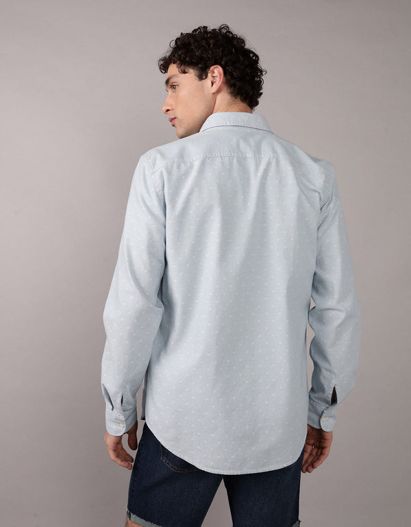 Camisa de popelina manga larga de hombre AE - Azul 0153_2723_400_ob