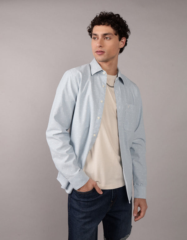 Camisa de popelina manga larga de hombre AE - Azul 0153_2723_400_of