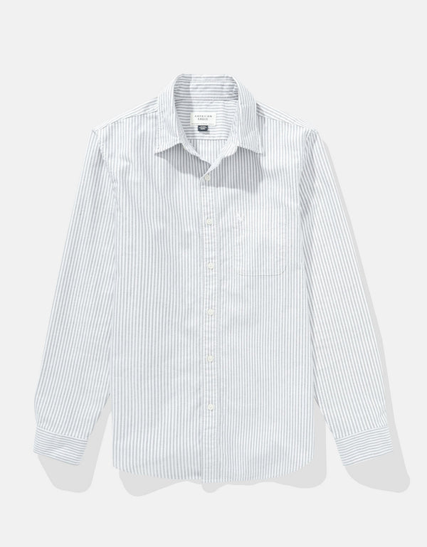 Camisa de Oxford Slim Fit Everyday Ae - Gris
