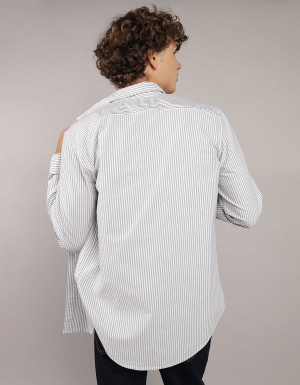 Camisa de Oxford Slim Fit Everyday Ae - Gris