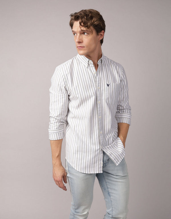 Camisa de Oxford Slim Fit Everyday Ae - Verde