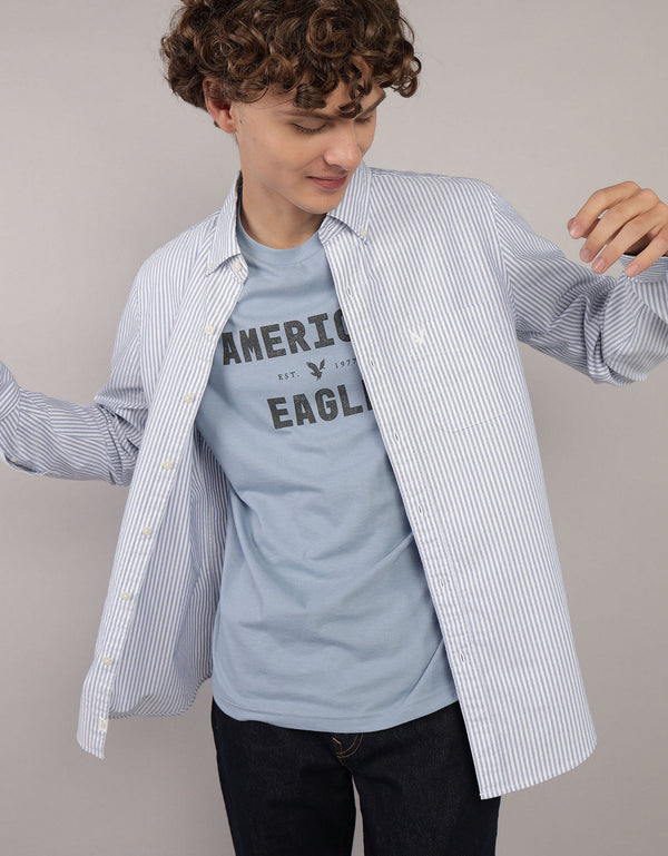 Camisa de Oxford Slim Fit Everyday Ae - Azul