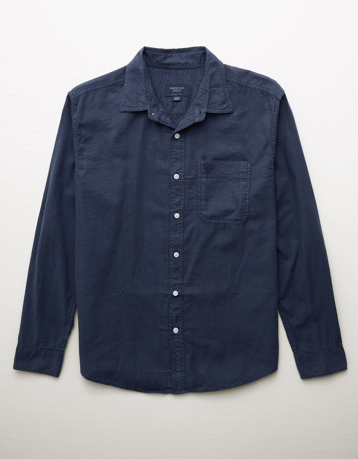 Camisa en Lino Manga Larga para Hombre - Azul 0153_2831_410_f