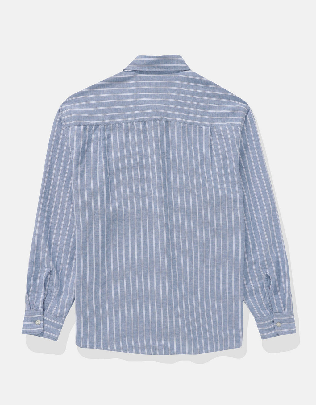 Camisa abotonada relajada de lino mezclado Ae Everyday - Azul 0153_2894_407_b