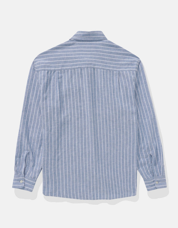 Camisa abotonada relajada de lino mezclado Ae Everyday - Azul