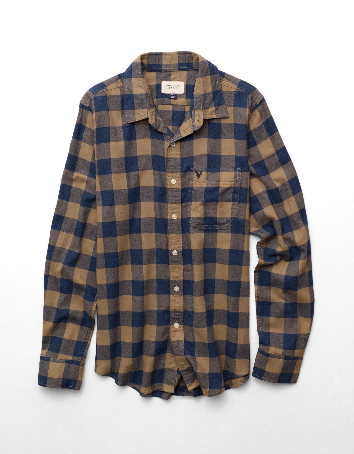 Camisa Slim Fit Everyday Ae - Caqui 0153_3004_212_f