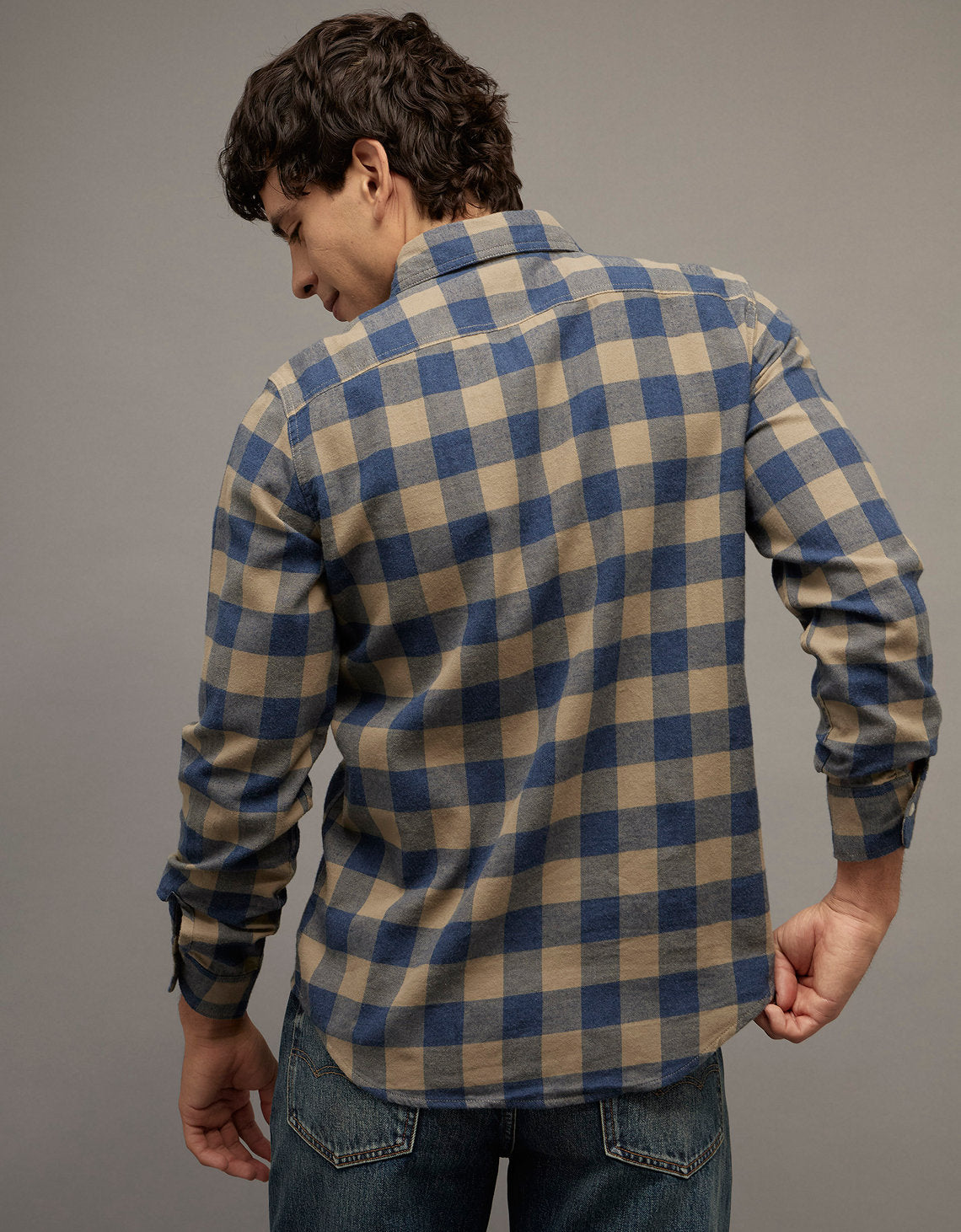 Camisa Slim Fit Everyday Ae - Caqui 0153_3004_212_ob