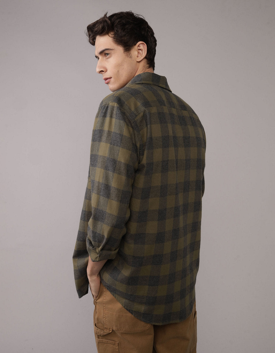 Camisa Slim Fit Everyday Ae - Verde 0153_3004_283_ob