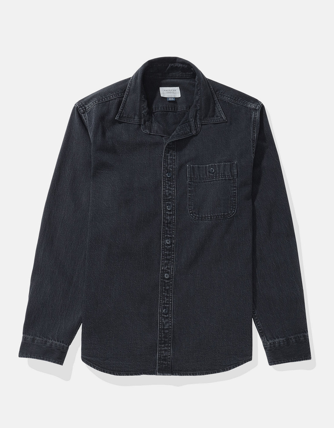 Camisa de botones diaria Ae - Negro 0153_3009_081_f
