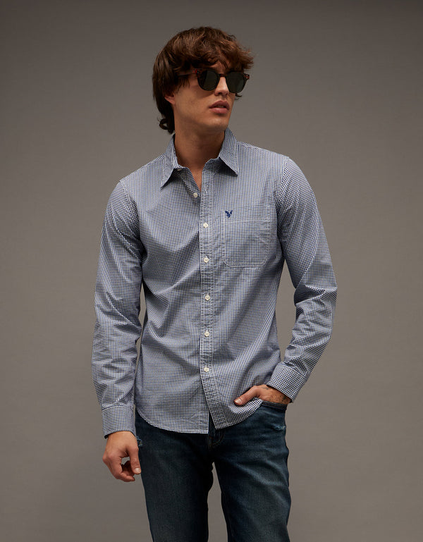 Camisa de Oxford Abotonada Ae - Azul