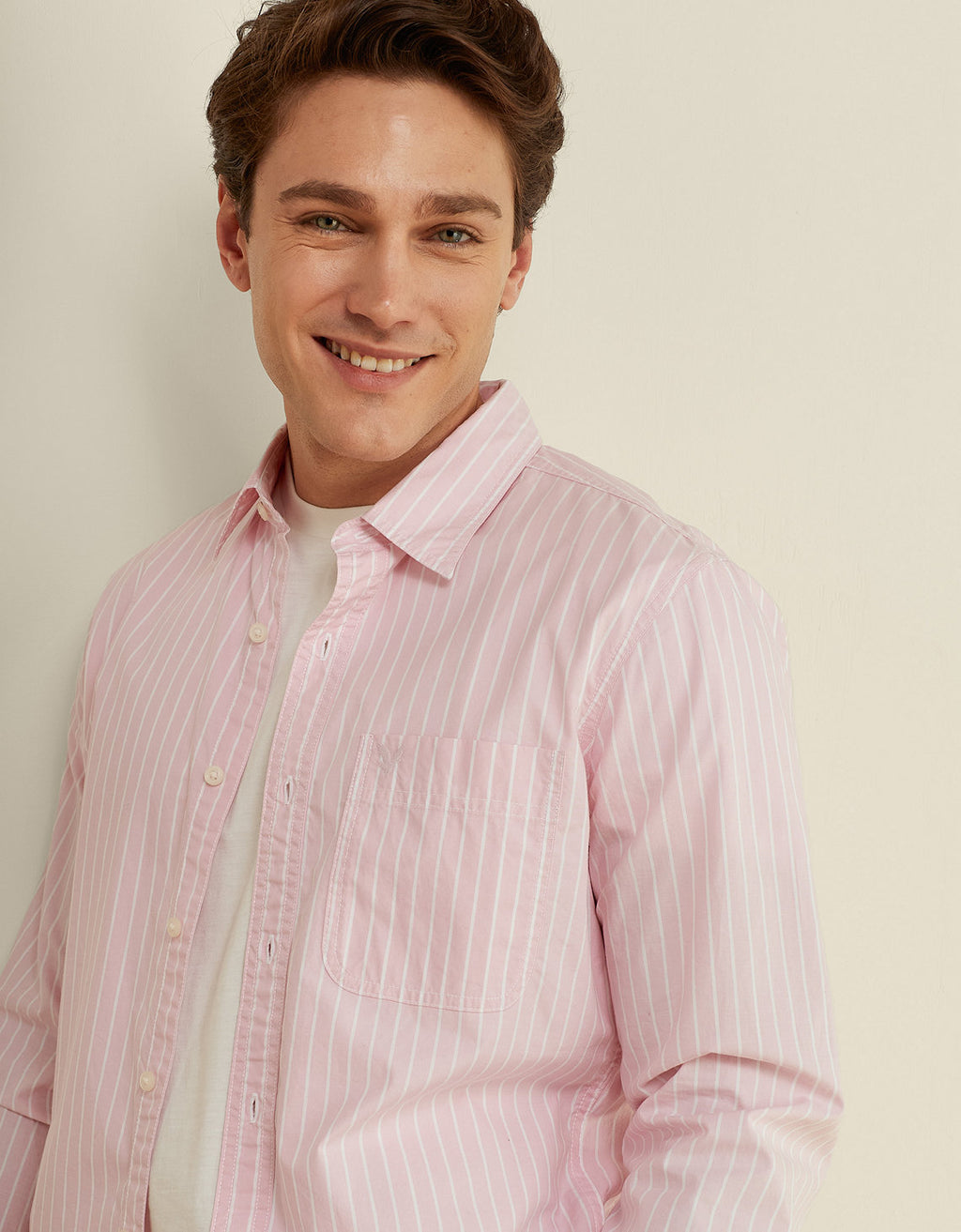 Camisa de Oxford Abotonada Ae - Rosa 0153_3016_615_d1