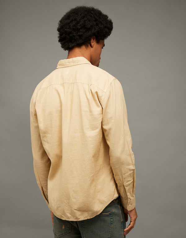 Camisa de Lino con Botones Ae - Generico