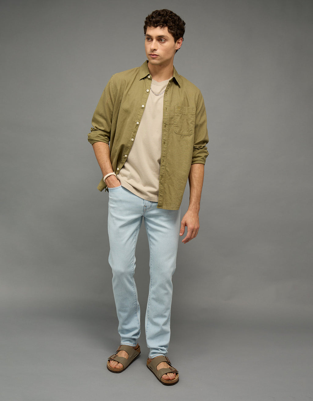 Camisa de Lino con Botones Ae - Generico 0153_3024_309_of