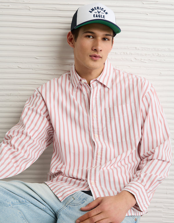Camisa de Popelina con Botones Ae - Rosa
