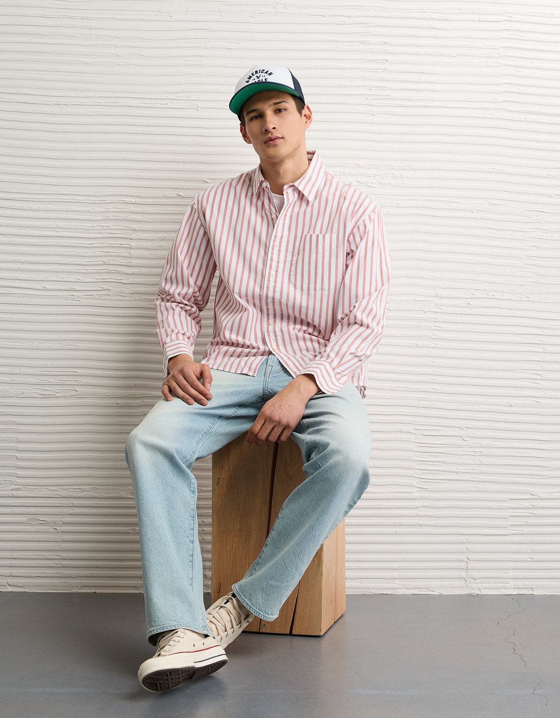 Camisa de Popelina con Botones Ae - Rosa 0153_3025_615_os