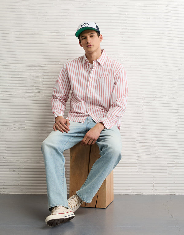 Camisa de Popelina con Botones Ae - Rosa