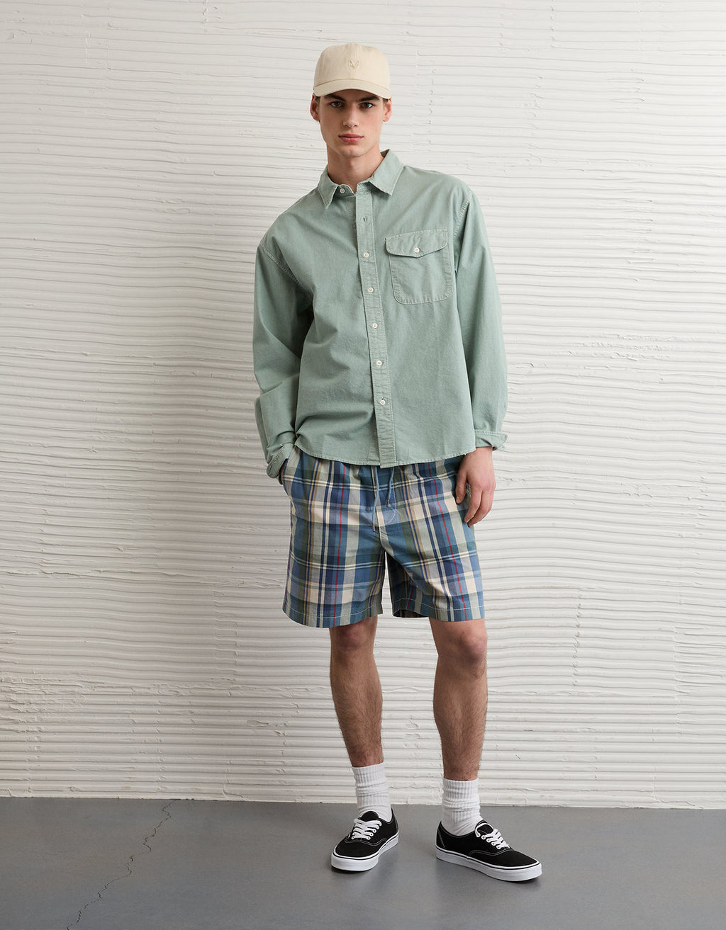 Camisa de Oxford con Botones Ae - Verde 0153_3026_318_os
