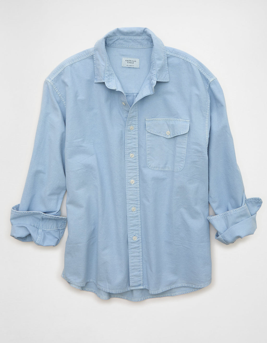 Camisa de Oxford con Botones Ae - Azul 0153_3026_401_f