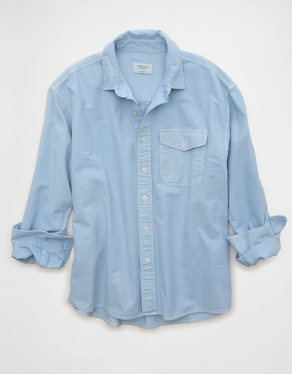 Camisa de Oxford con Botones Ae - Azul