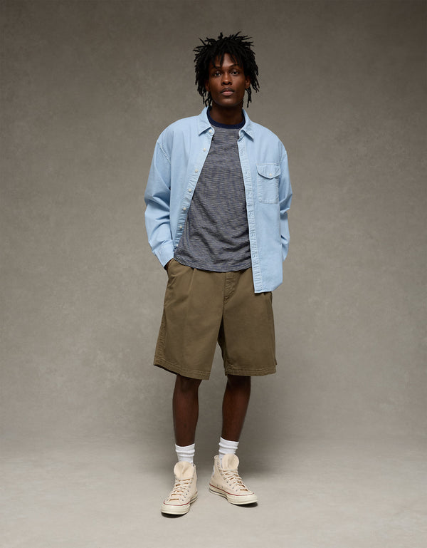 Camisa de Oxford con Botones Ae - Azul