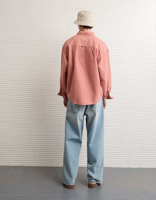 Camisa de Oxford con Botones Ae - Naranja