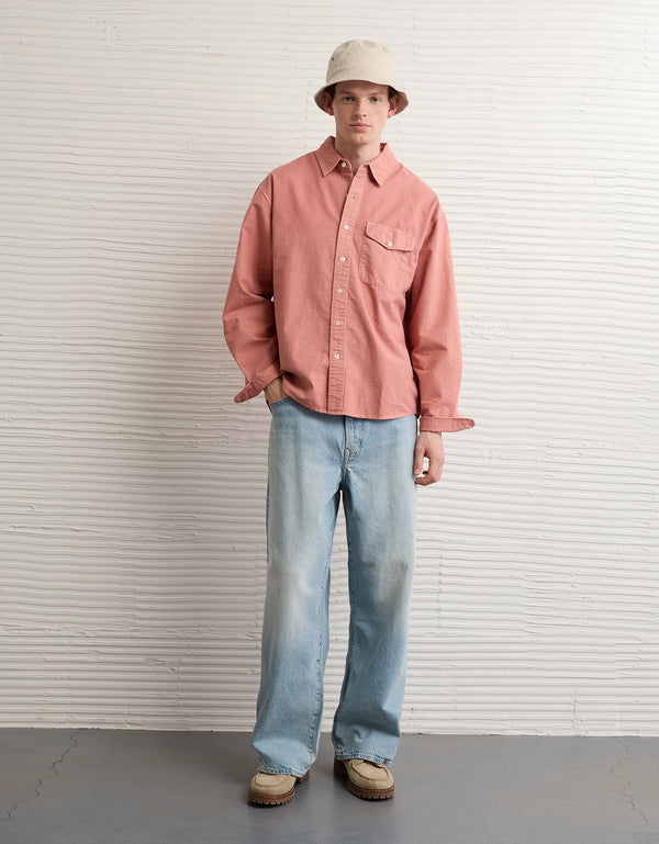 Camisa de Oxford con Botones Ae - Naranja