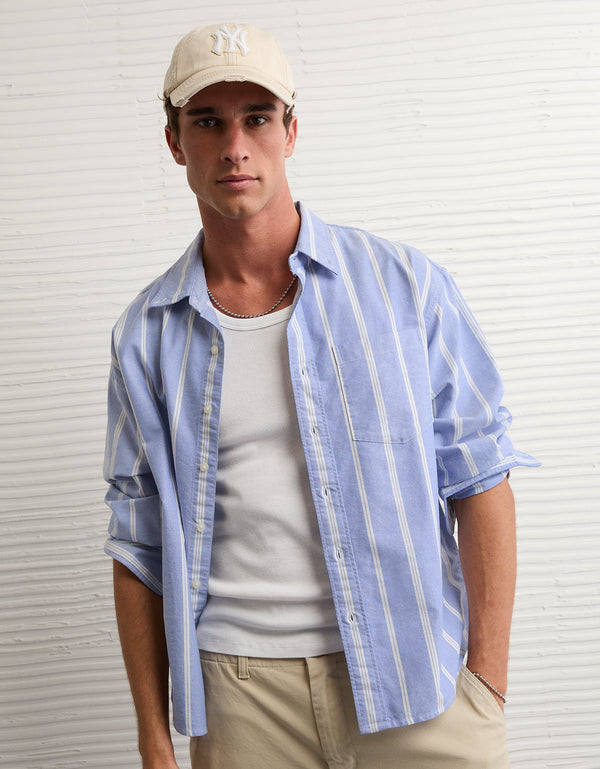 Camisa Oxford abotonada Ae - Azul