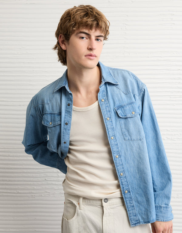 Camisa en denim relaxed fit Ae - Azul