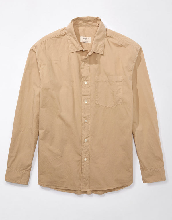 Camisa Ae Oxford con botones - Caqui
