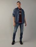 Camisa Ae Oxford con botones - Azul 0153_6180_405_of