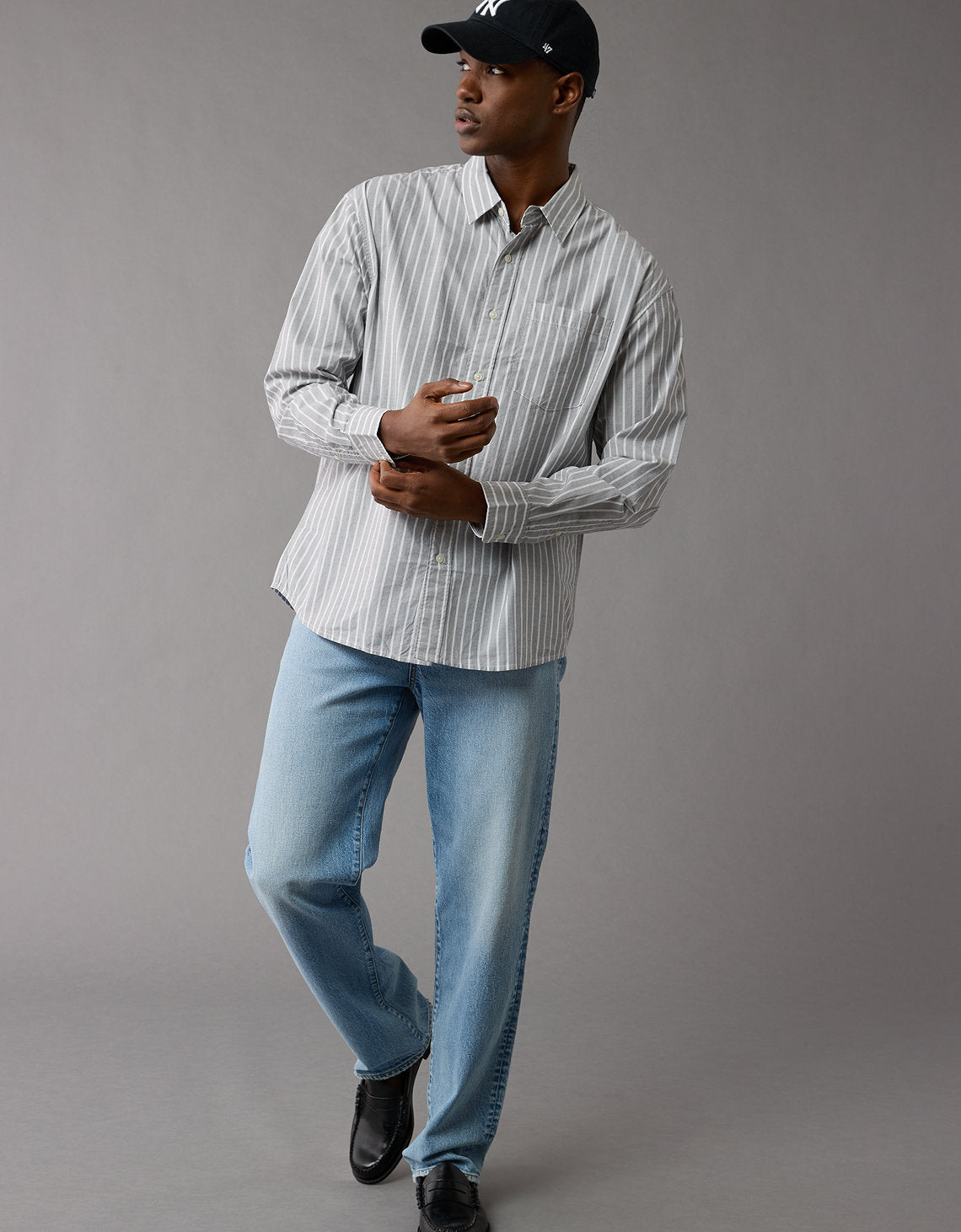 Camisa AE Slim fit Everyday - Gris 0153_6297_021_of