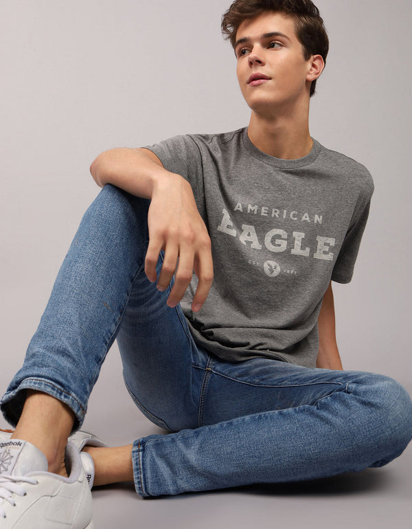Camiseta con Gráfico Manga Corta Hombre AE - Gris