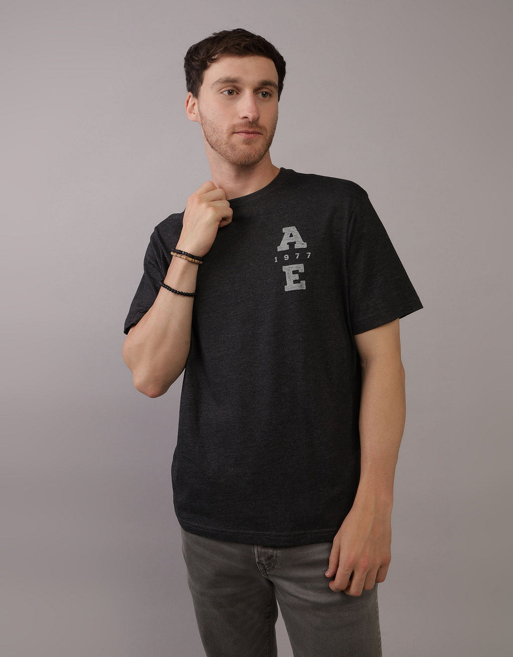 Camiseta con Gráfico Manga Corta Hombre AE - Gris 0181_3774_024_of