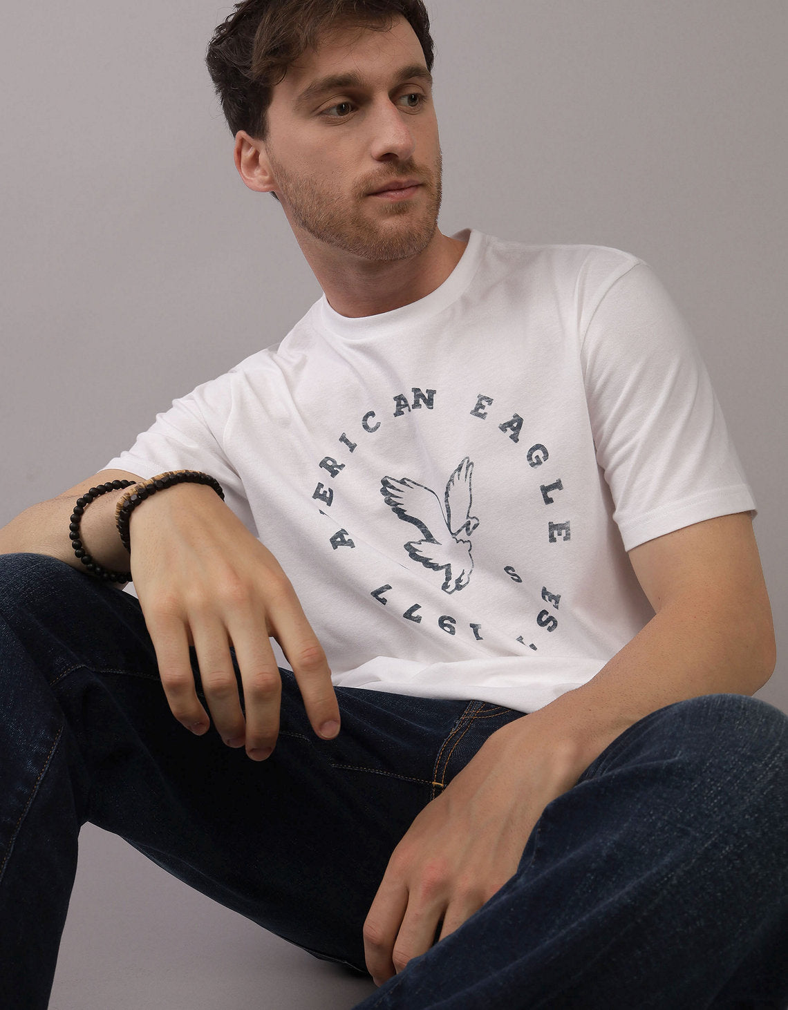 Camiseta con Gráfico Manga Corta Hombre AE - Blanco 0181_3800_100_of