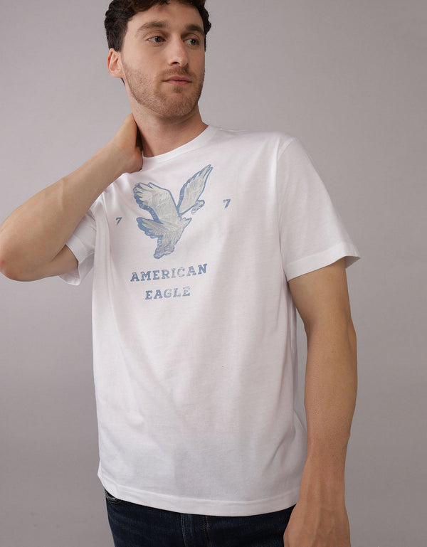 Camiseta con Gráfico Manga Corta Hombre AE - Blanco