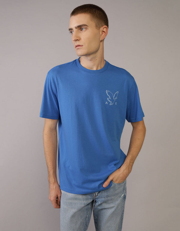 Camiseta gráfica con bloques de color de Ae - Azul