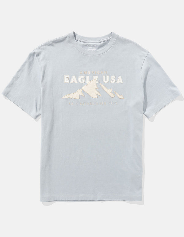 Camiseta con Gráfico Manga Corta Hombre Ae - Azul