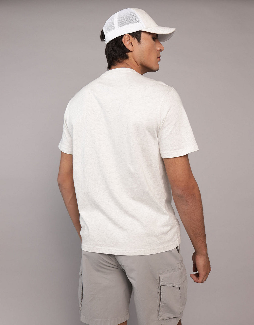 Camiseta gráfica con logotipo aplicado de AE - Gris 0181_4254_006_ob