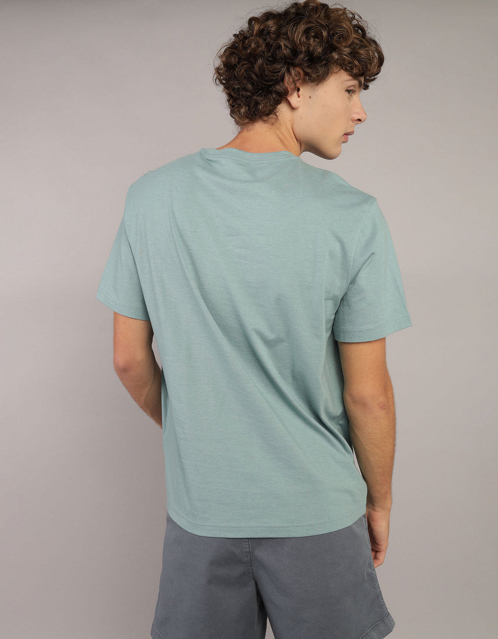 Camiseta manga corta con gráfico de hombre AE - Verde 0181_4290_395_ob