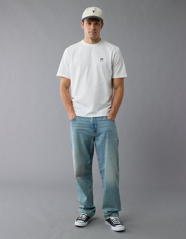 Camiseta Gráfica con Logo Ae - Blanco